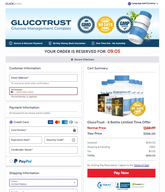 GlucoTrust Checkout